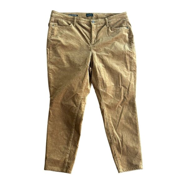TALBOTS Women's Sz 16 WP Corduroy Jegging Pants Brown Pockets - Picture 1 of 8